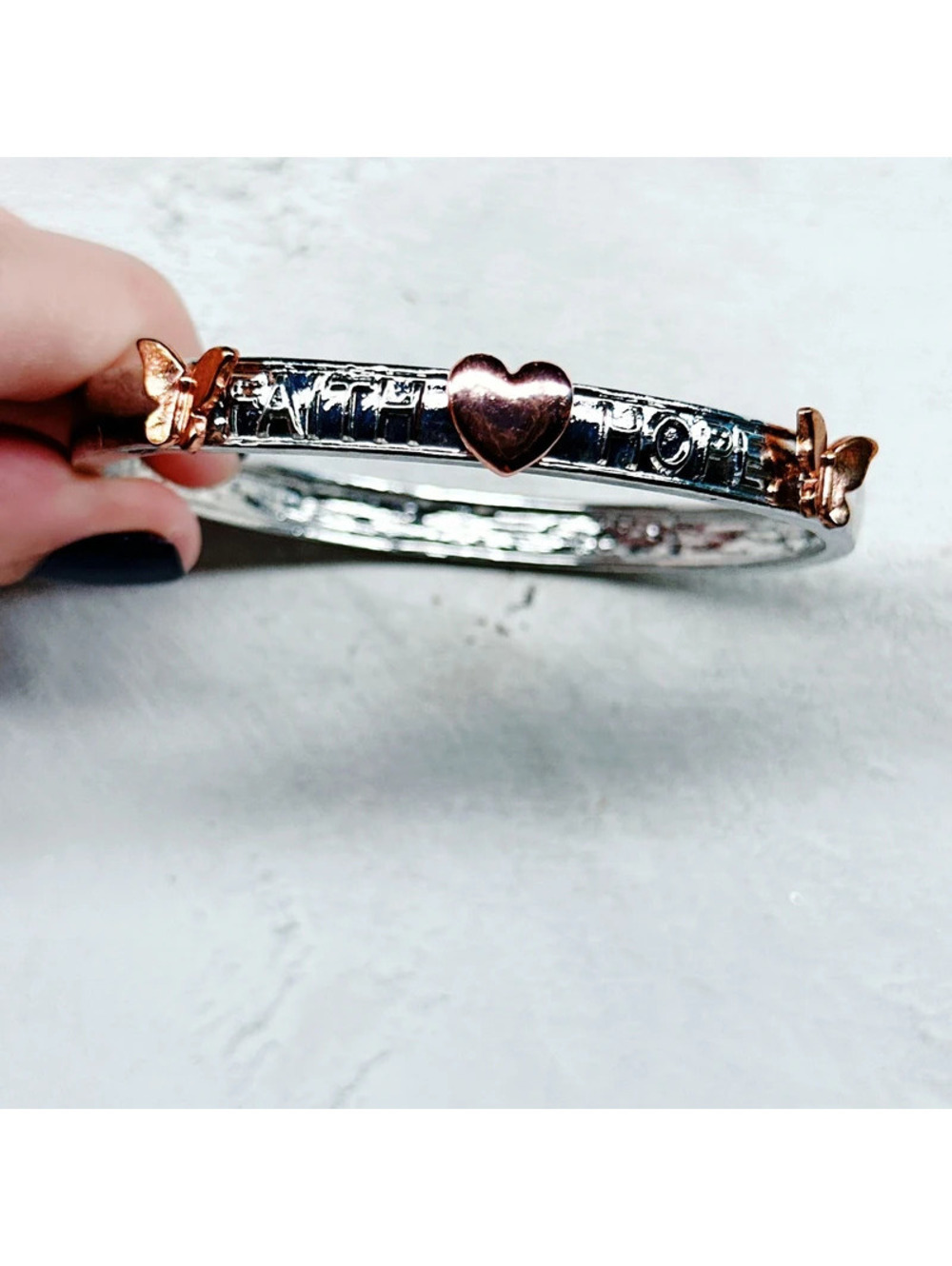 5115mc Two Tone Faith Bracelet